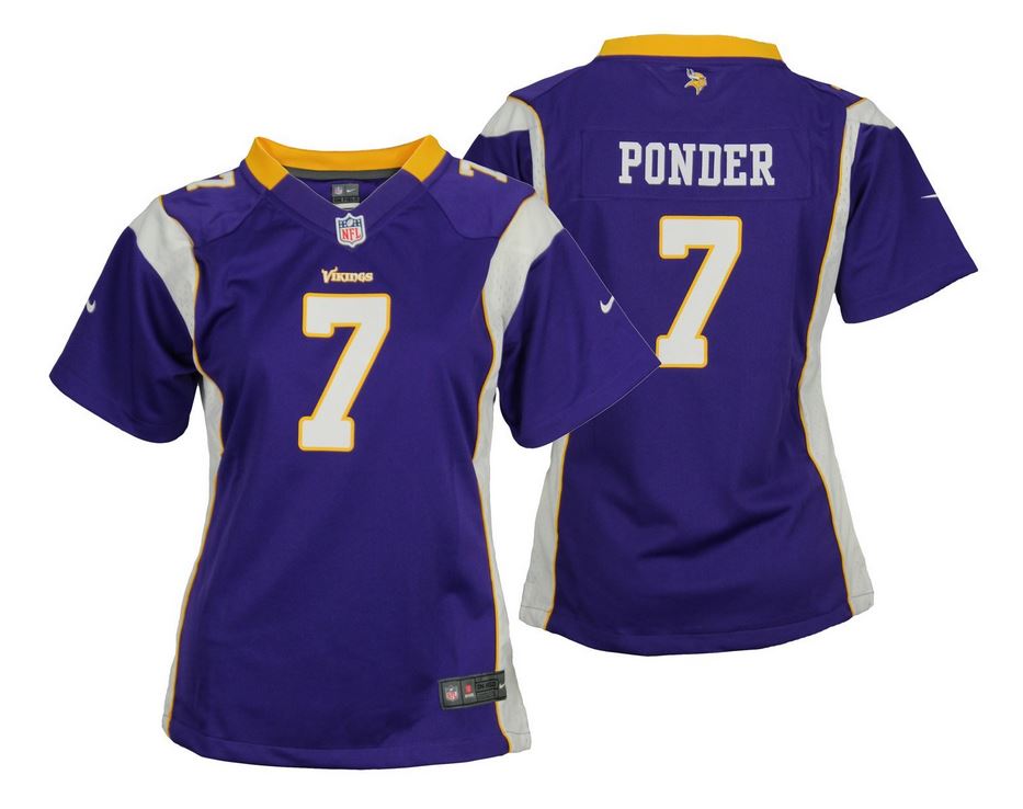 Nike NFL Football Youth Girls Minnesota Vikings Christian Ponder #7 ...