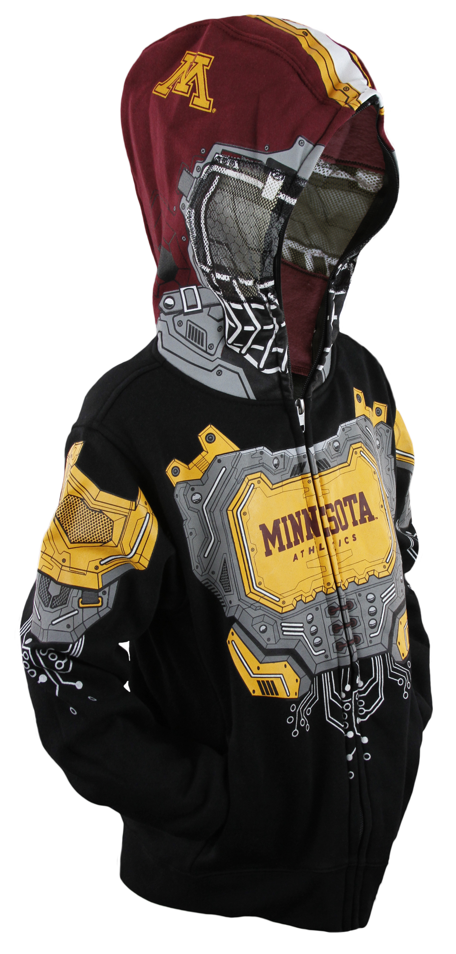 NCAA College Youth Minnesota Gophers Full Zip Masked Sweatshirt Hoodie ...