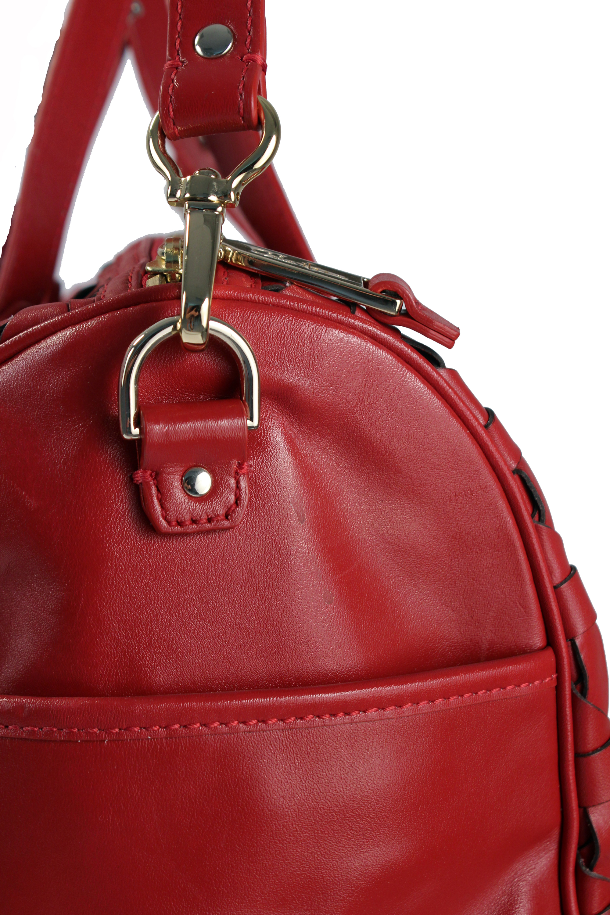 mini red handbag