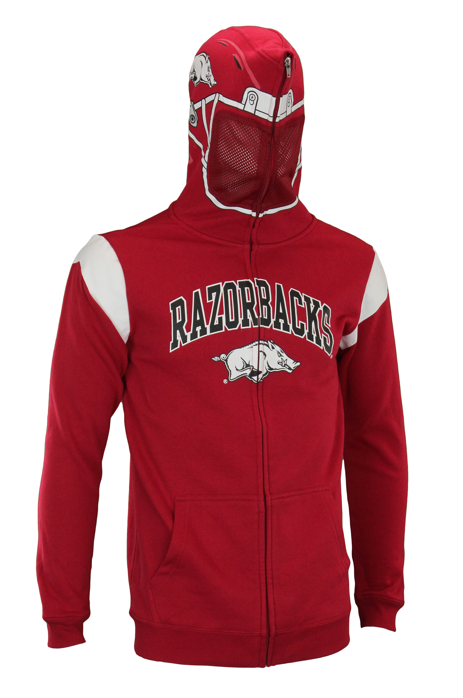 NCAA Youth Arkansas Razorbacks Full Zip Helmet Masked Hoodie, Red | eBay