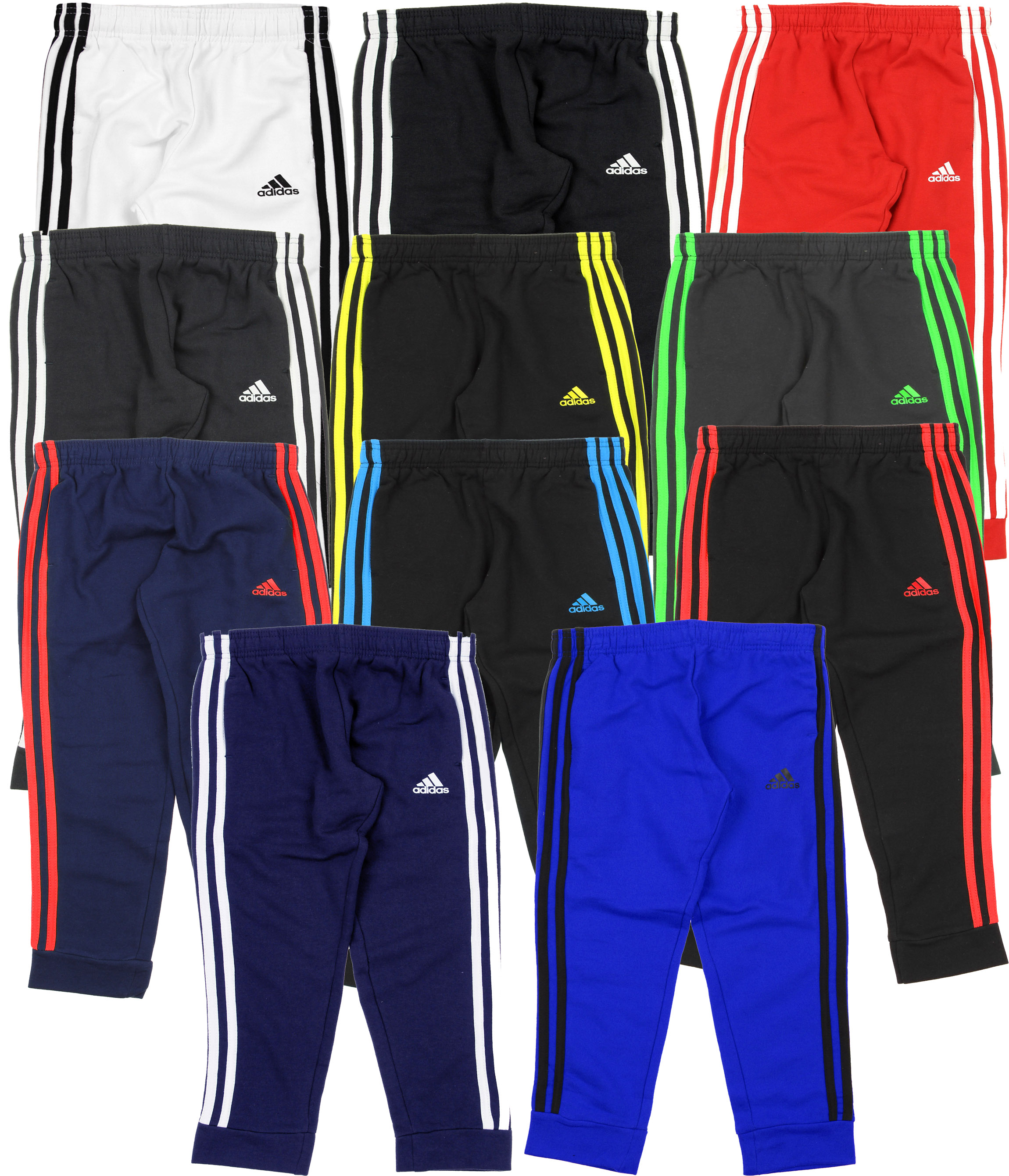 different color adidas pants