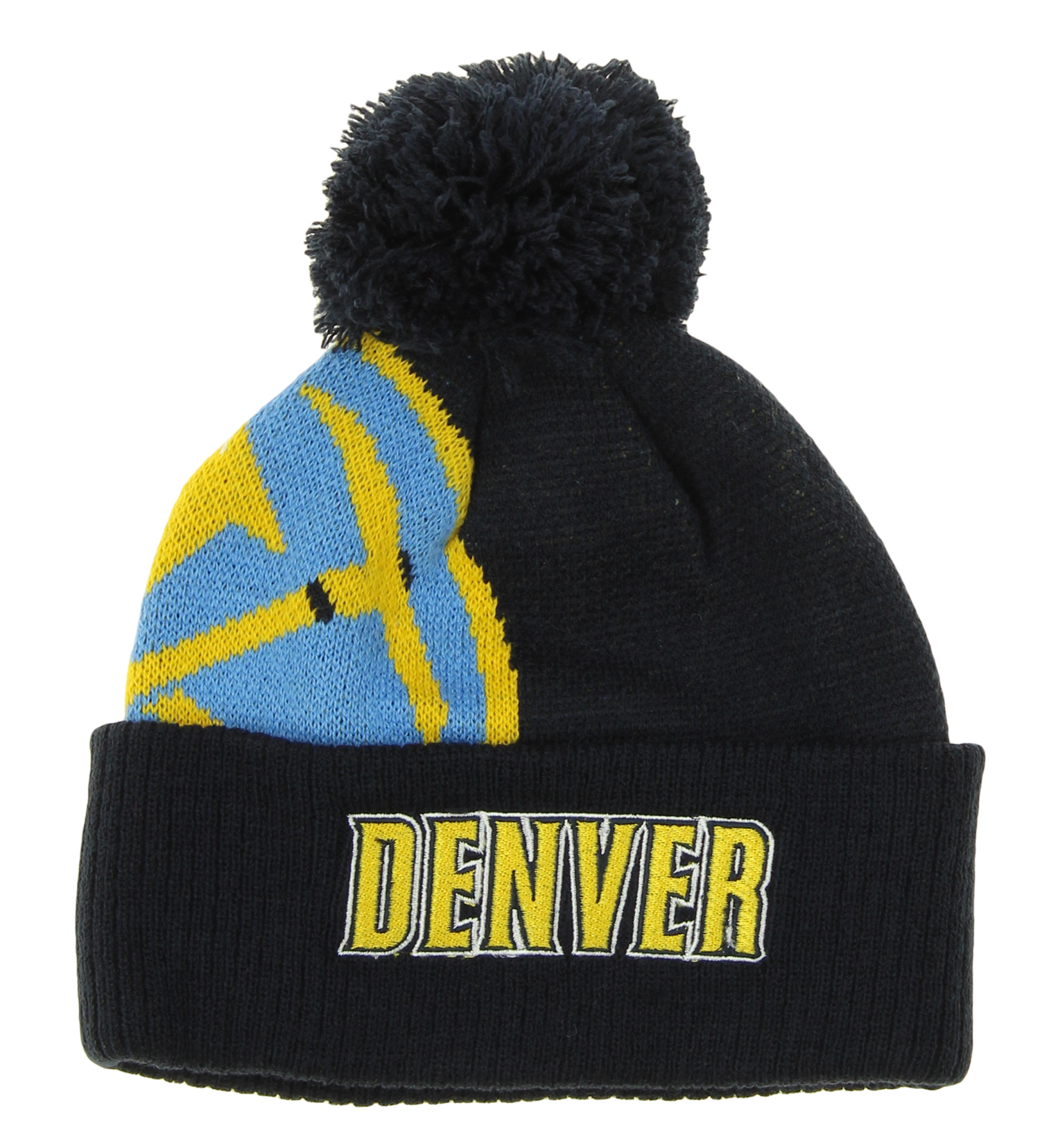 Adidas NBA Youth Boys (820) Denver Nuggets Cuffed Knit Hat With Pom