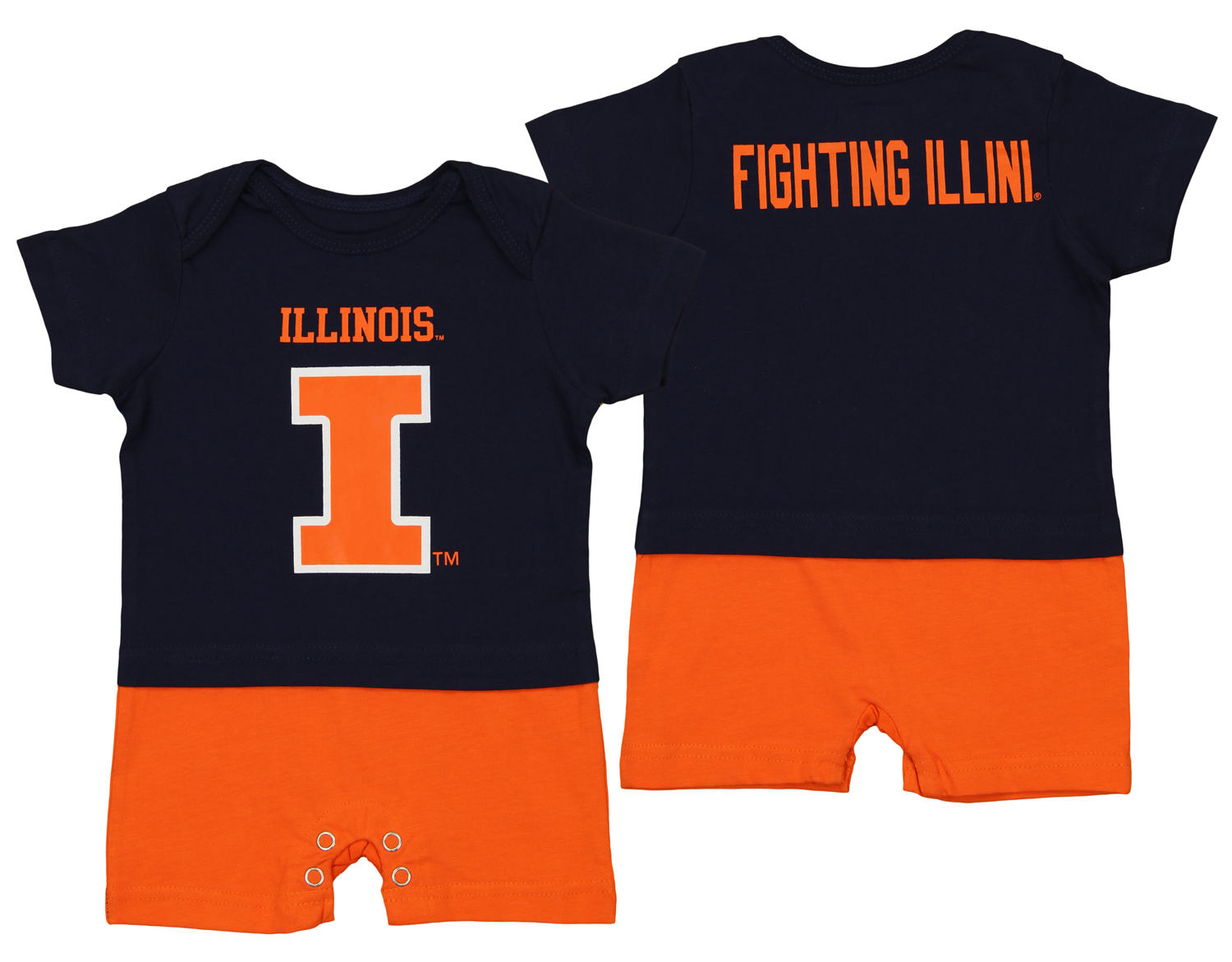 Navy OuterStuff NCAA Infant Illinois Illini Fan Jersey Romper