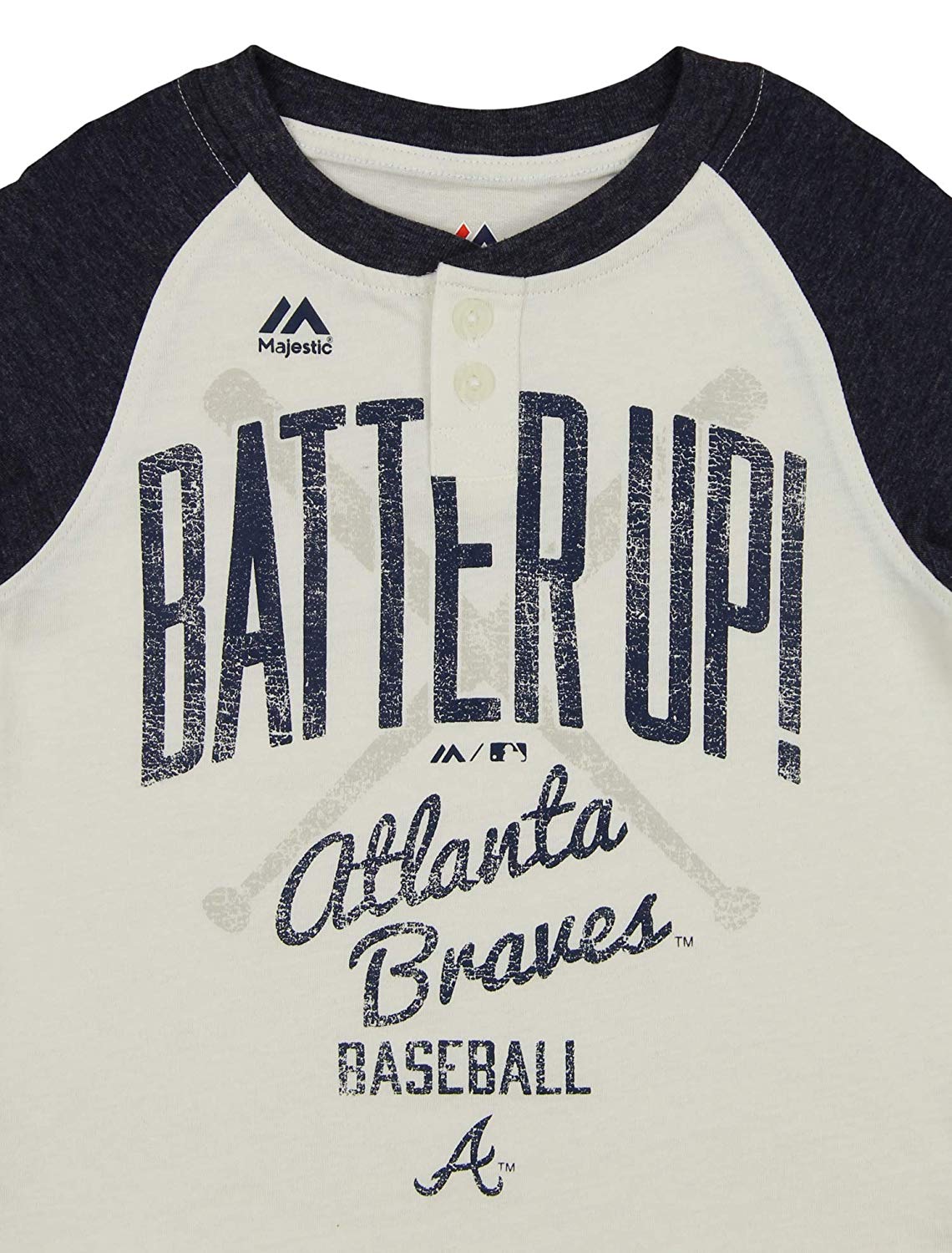 Majestic MLB Toddlers Kansas City Royals Batter Up 3//4 Sleeve Henley Tee