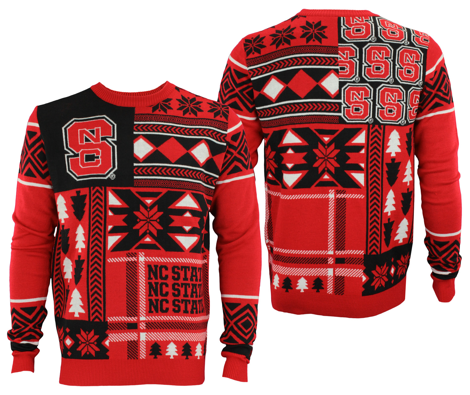 North Carolina State Wolfpack NCAA Mens Holiday Ugly Sweater, Red | eBay