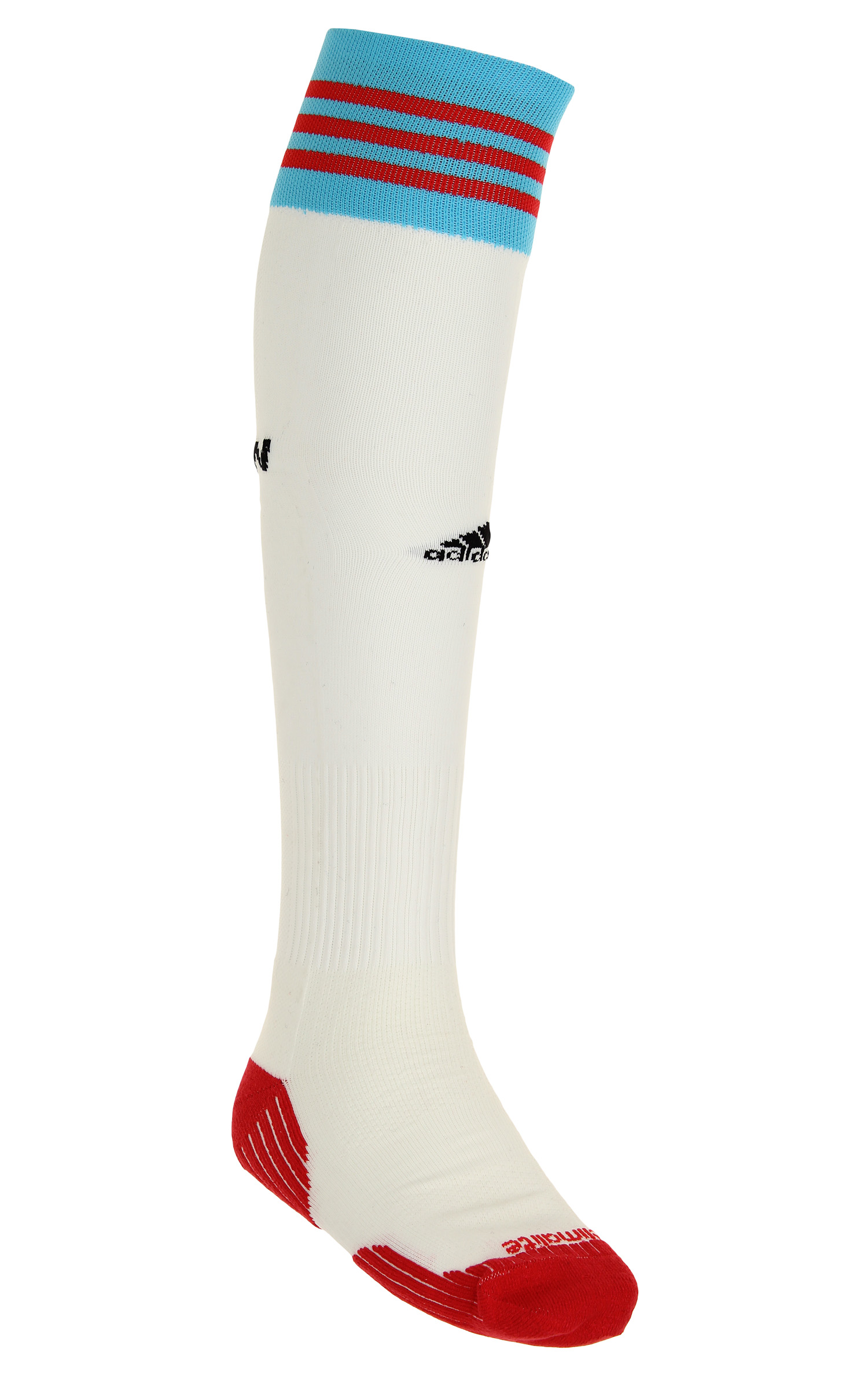 adidas soccer socks white with red stripes