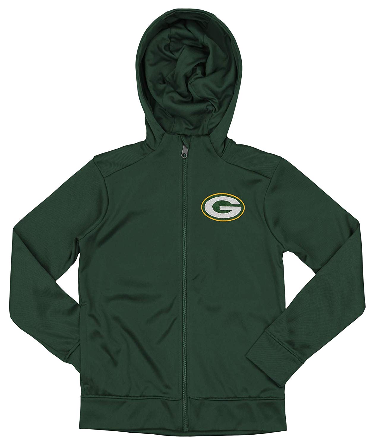 Outerstuff NFL Youth/Kids Green Bay Packers Performance Full Zip Hoodie ...