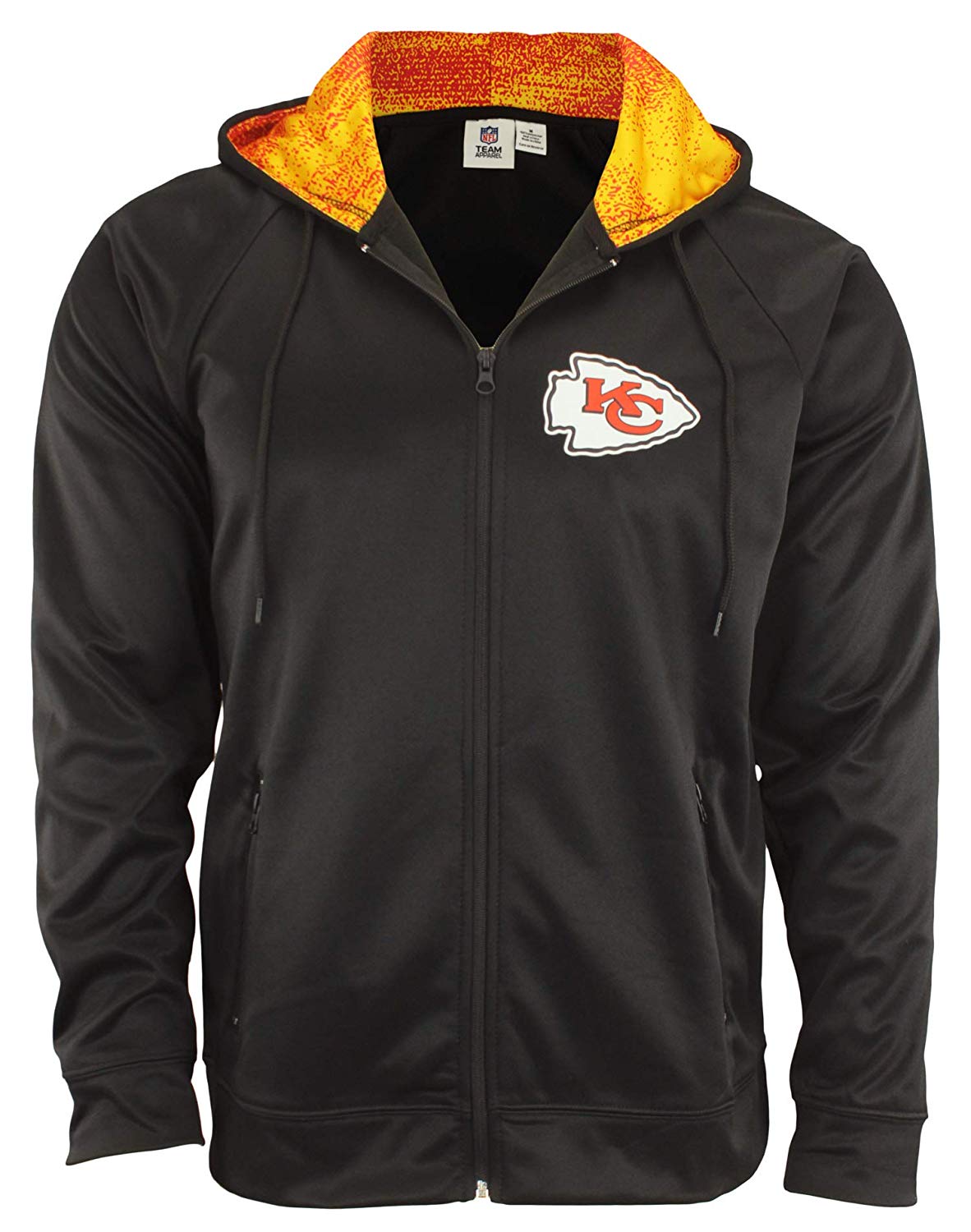 Zubaz NFL Kansas City Chiefs Mens Heavyweight Full Zip Performance