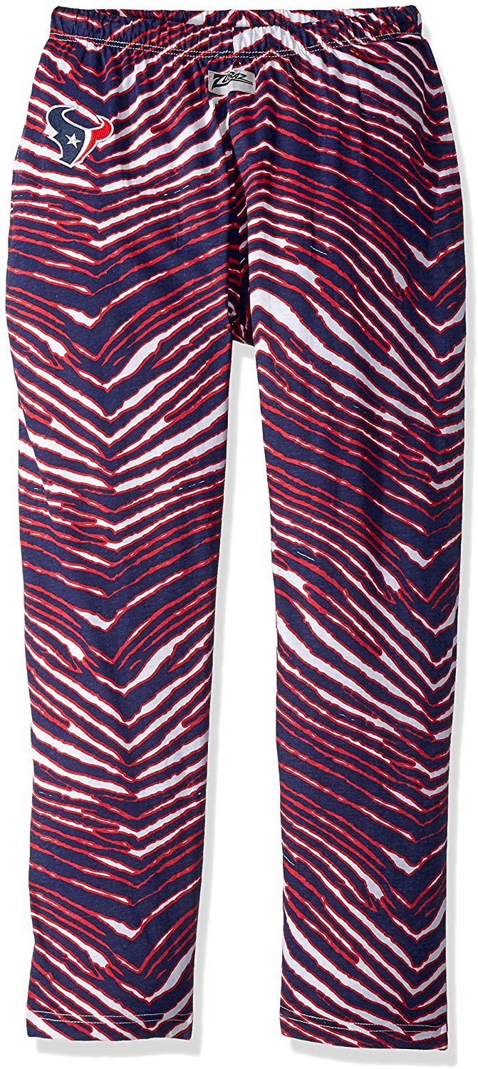 Zubaz NFL Men's Houston Texans Zebra Print Lounge Pants, NavyRedWhite