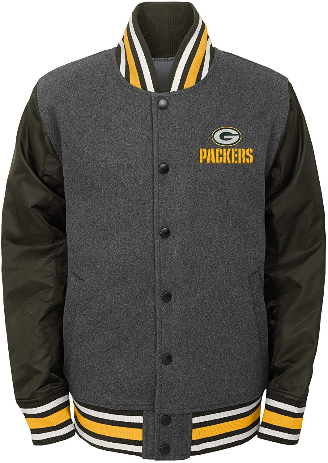 Outerstuff NFL Football Boys Green Bay Packers Letterman Varsity Jacket