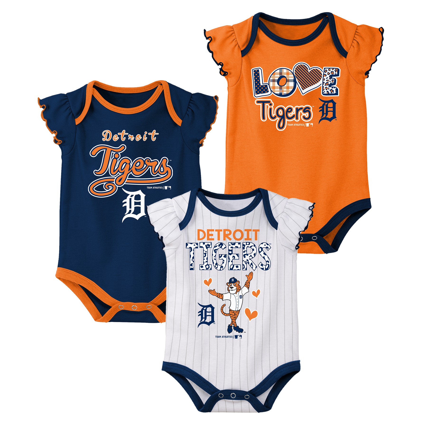 3 Pack Creeper Bodysuit Set 0-18M Outerstuff NCAA Infants Various Teams