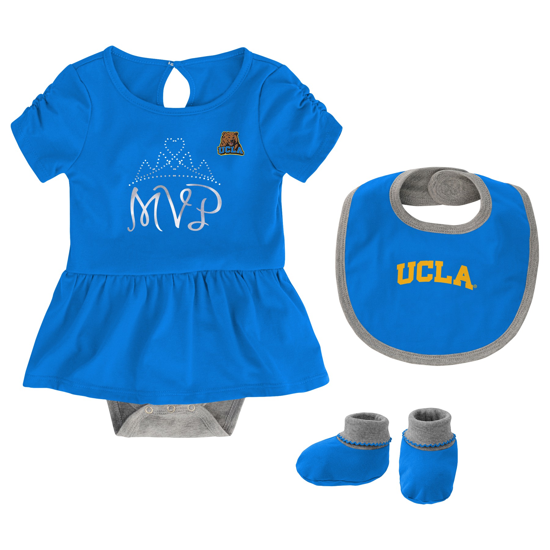 Bib /& Bootie Set Outerstuff NCAA Infant Girls UCLA Bruins MVP Creeper