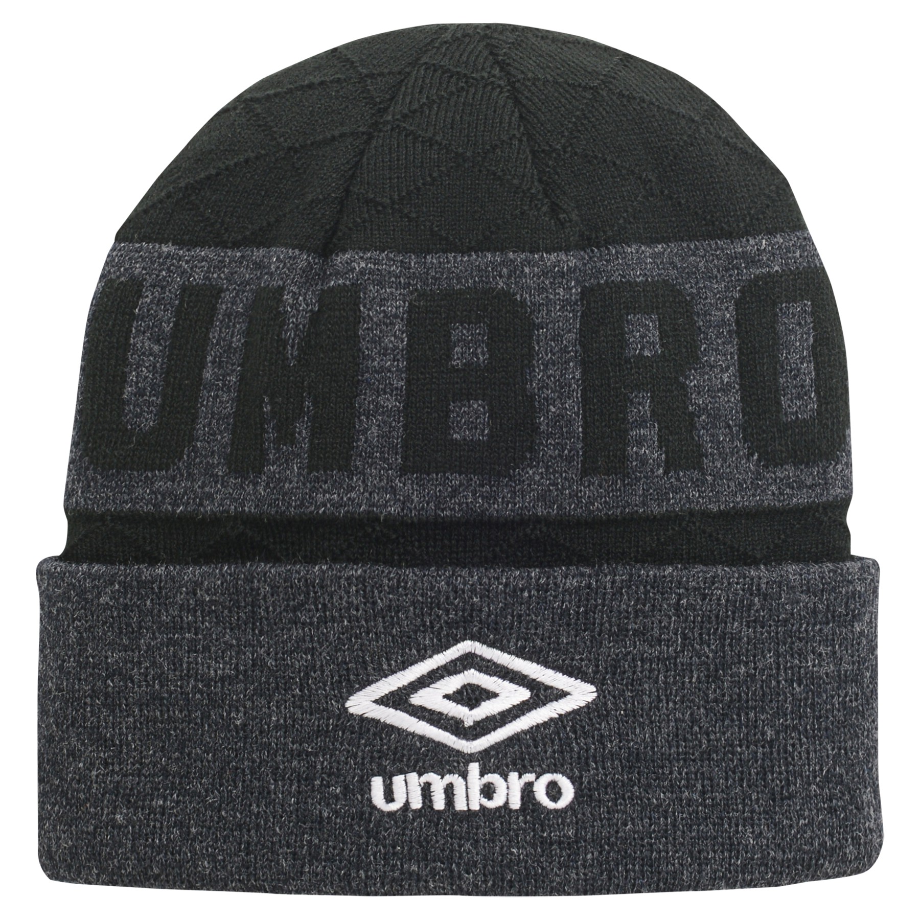 Umbro Men's Brocade Cuff Knit Winter Hat, Black/Dark Grey | eBay