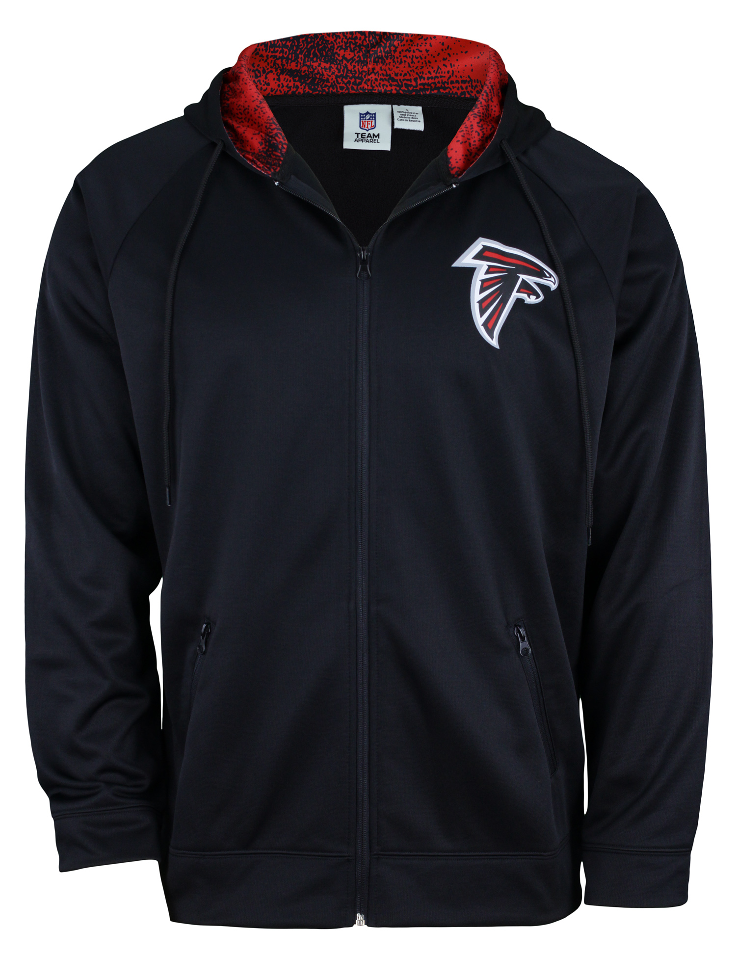 Zubaz NFL Men's Atlanta Falcons Full Zip Performance Fleece Zip Up ...