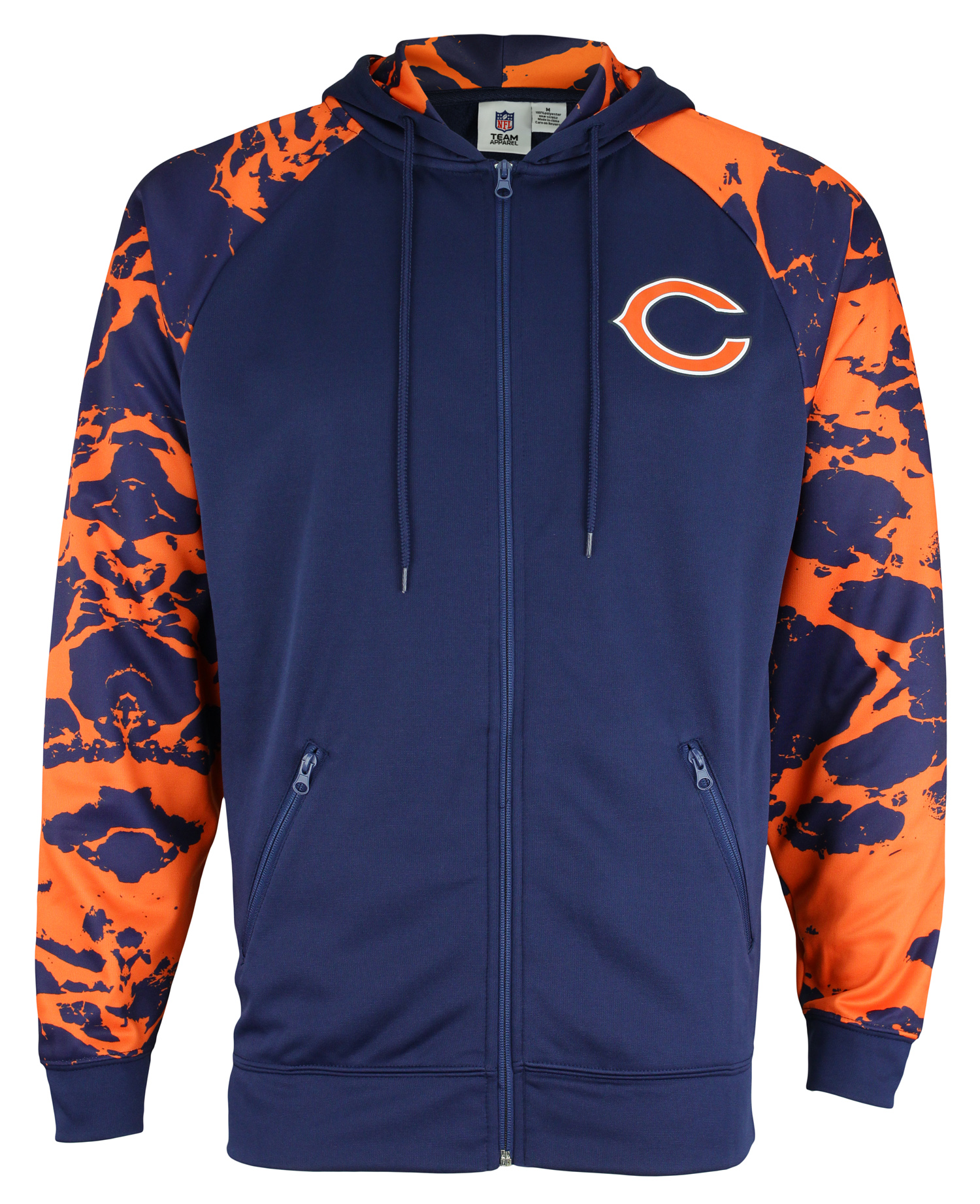 Zubaz Nfl Mens Chicago Bears Performance Full Zip Hoodie With Lava Sleeves Ebay 