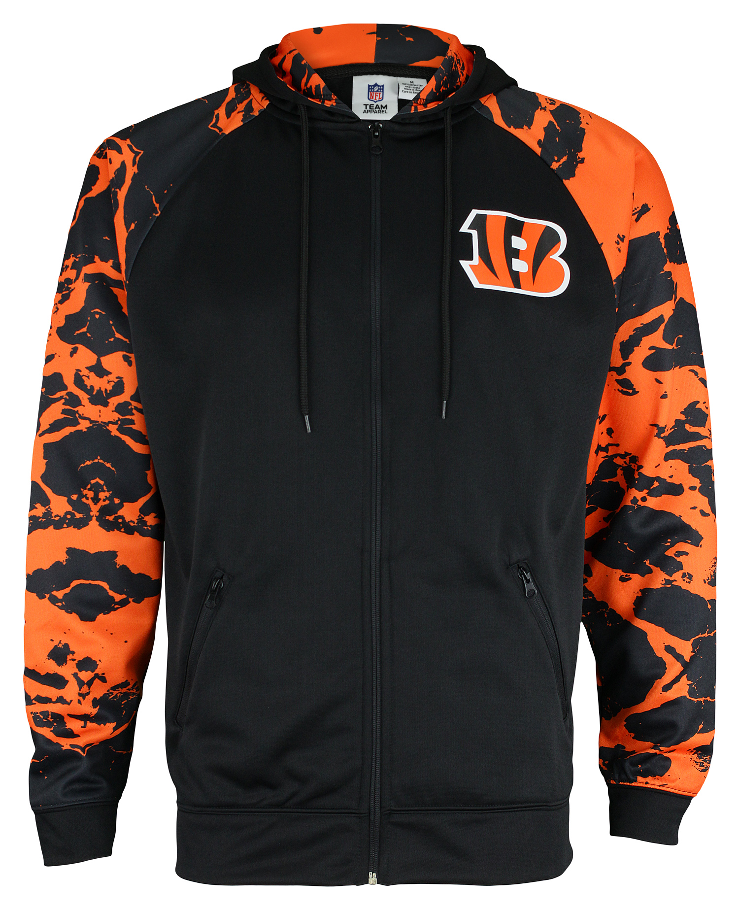 Zubaz NFL Men's Cincinnati Bengals Performance Full Zip Hoodie with