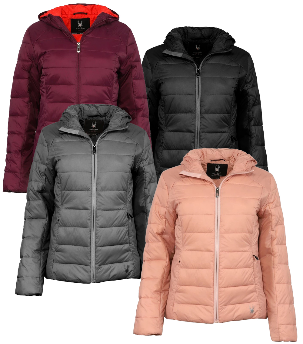 Spyder Women's Clara Short Puffer Hooded Full Zip Jacket