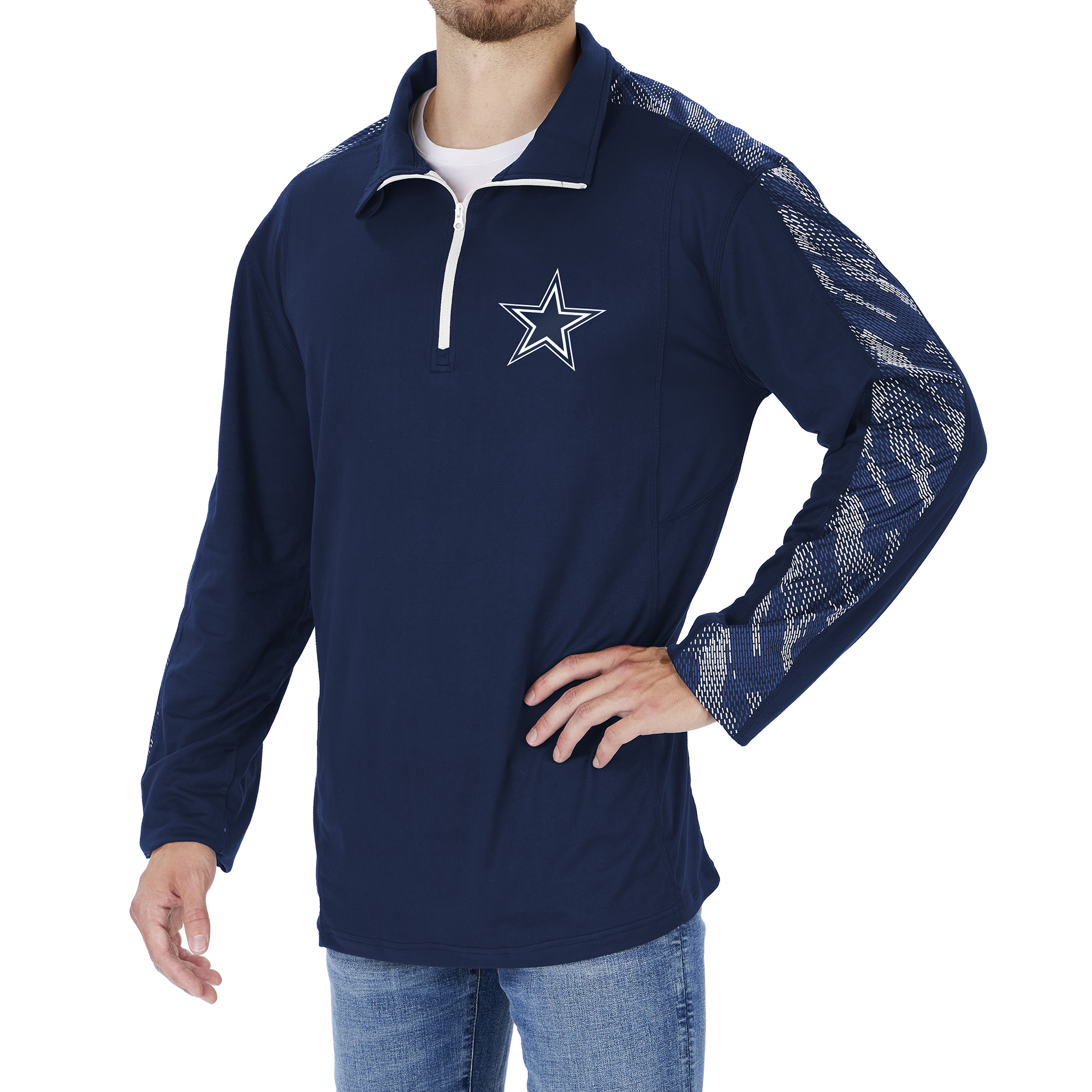 最高級 1/4 Elevated Cowboys Dallas Men's NFL Zubaz Zip W Pullover その他