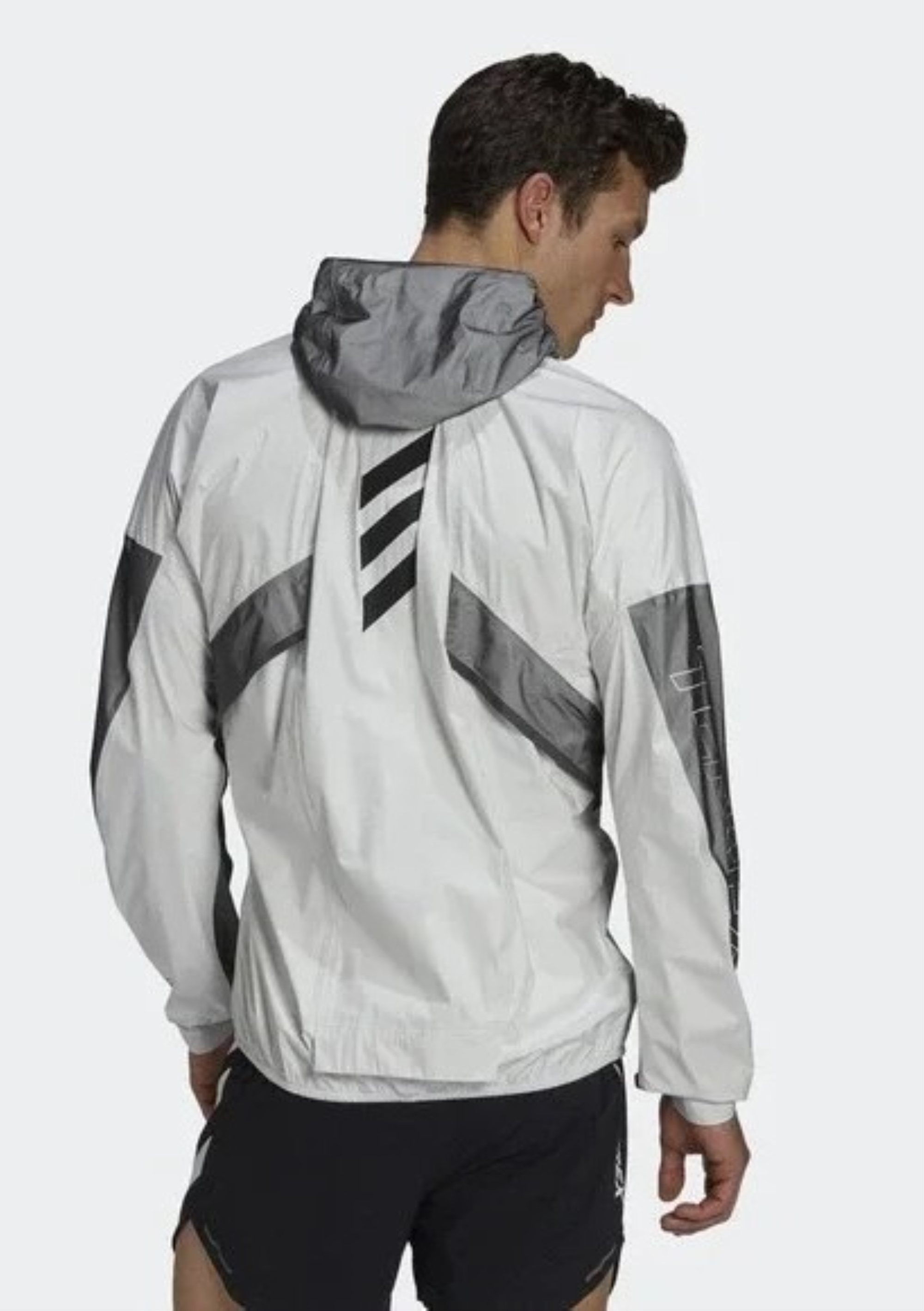 adidas Men's Terrex Agravic Pro Trail Running Rain Jacket, White