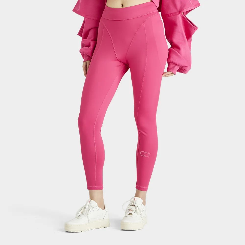Reebok Women's Cardi B Lux Bold High-Rise Tights, Pink Fusion