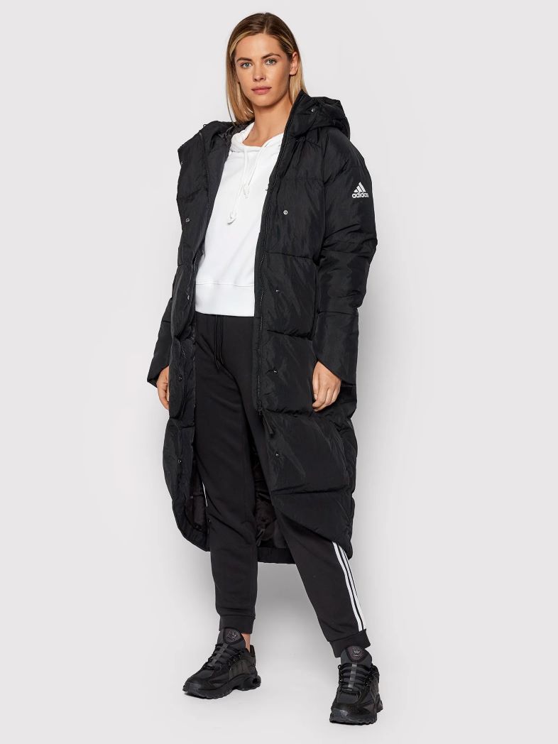 ダウンジャケット・コート adidas puffed long fur jacket black IR7117 WMNS) adidas originals Puffed Long Fur Jackets 'Black' IR7117