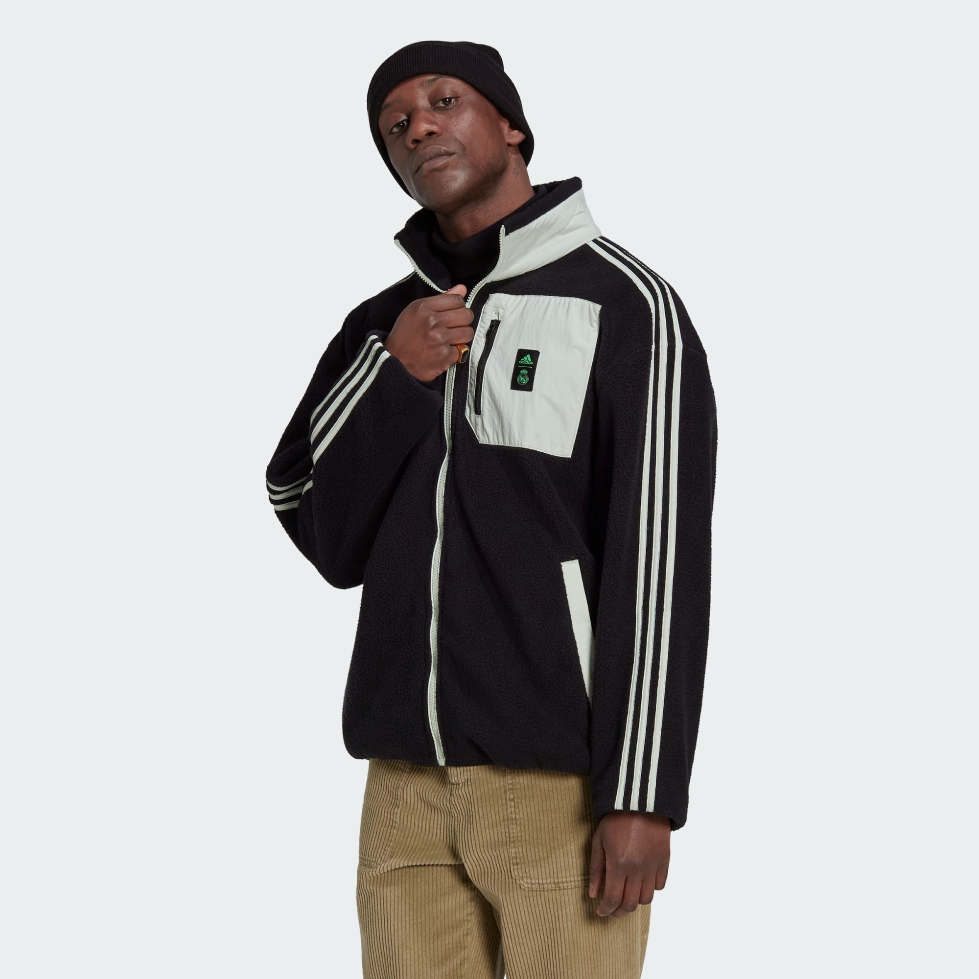 Adidas Men's Real Madrid Lifestyler Fleece Jacket, Black | eBay