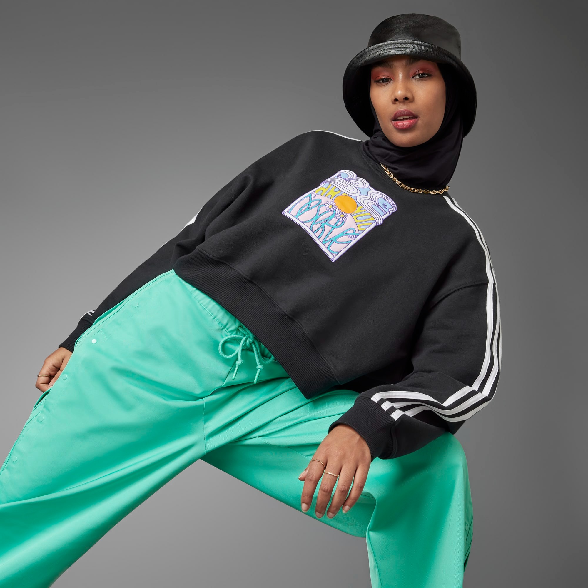 Adidas Women's Always Original Cropped Oversized Round Neck